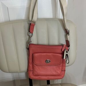 NWOT Coach Coral Pebbled Leather Crossbody Bag